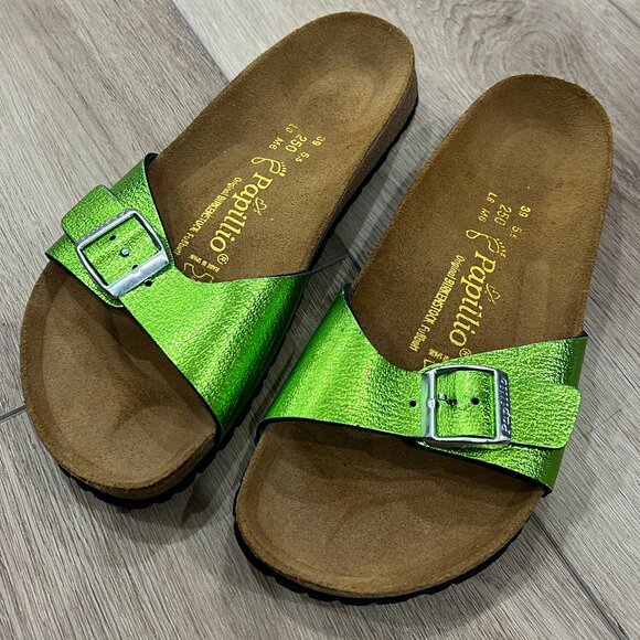 NWOB Papillio Birkenstock Green Metallic Sandals size 39 US 8 8.5 - Picture 1 of 3